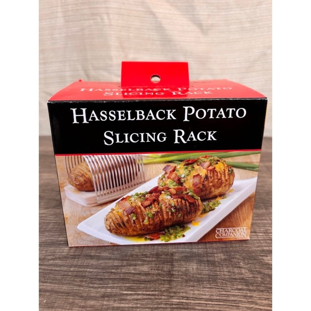 Charcoal‎ Companion Hasselback Potato Slicing Rack Wood Stainless Steel NEW
